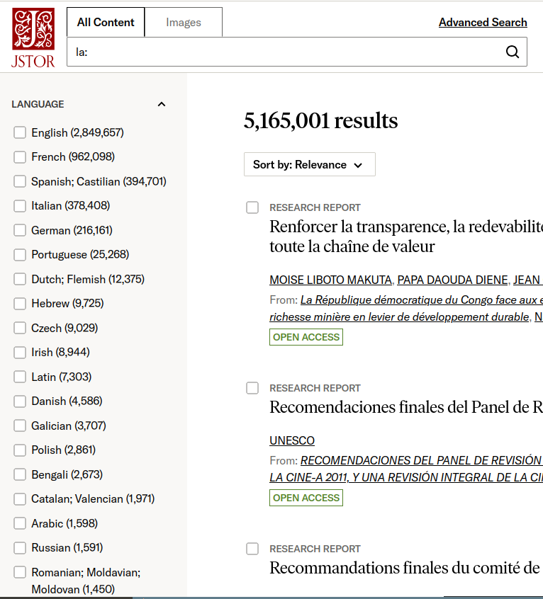 Screenshot JSTOR (2025)